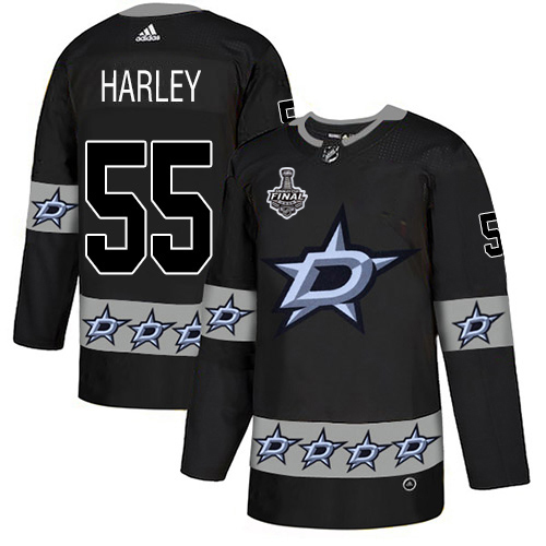 Adidas Men Dallas Stars #55 Thomas Harley Black Authentic Team Logo Fashion 2020 Stanley Cup Final Stitched NHL Jersey